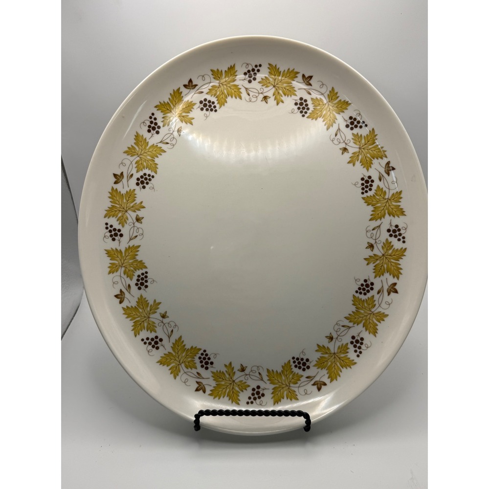 Syracuse China Carefree Vintage Oval Serving Platter Grape Leaf Pattern USA Made